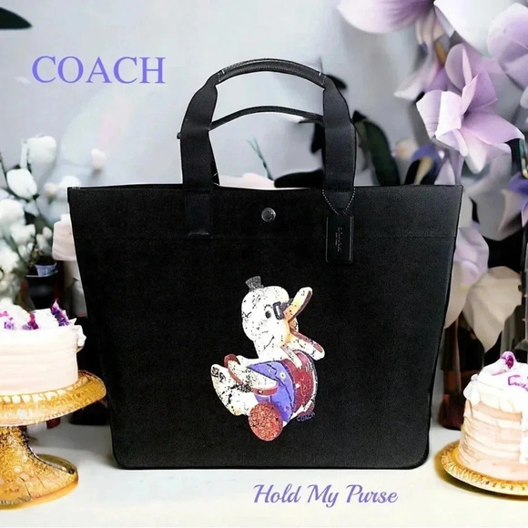 COACH Diaper Bag Shopper or Travel Black Bag Dr Doodle Duck Fisher Price Bag - Picture 1 of 10